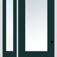 MMI 3/4 Lite 1 Panel Direct Glazed 3'0" X 8'0" Fiberglass Smooth Pro Clear Glass Exterior Prehung Door With 1 3/4 Lite 14 Inches Sidelight 147 Low-E Option