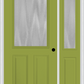 MMI 1/2 Lite 2 Panel 3'0" X 6'8" Textured/Privacy Fiberglass Smooth Exterior Prehung Door With 1 Half Lite Textured/Privacy Glass Sidelight 684