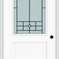 MMI 1/2 Lite 1 Panel 6'8" Fiberglass Smooth Beaufort Patina Decorative Glass Exterior Prehung Door 682