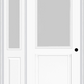 MMI 1/2 Lite 1 Panel 3'0" X 6'8" Textured/Privacy Fiberglass Smooth Exterior Prehung Door With 1 Half Lite Textured/Privacy Glass Sidelight 682