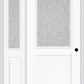 MMI 1/2 Lite 1 Panel 3'0" X 6'8" Textured/Privacy Fiberglass Smooth Exterior Prehung Door With 1 Half Lite Textured/Privacy Glass Sidelight 682