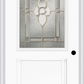 MMI 1/2 Lite 1 Panel 6'8" Fiberglass Smooth Nouveau Nickel Or Nouveau Patina Decorative Glass Exterior Prehung Door 682