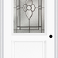 MMI 1/2 Lite 1 Panel 6'8" Fiberglass Smooth Nouveau Nickel Or Nouveau Patina Decorative Glass Exterior Prehung Door 682