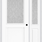 MMI 1/2 Lite 1 Panel 3'0" X 6'8" Textured/Privacy Fiberglass Smooth Exterior Prehung Door With 1 Half Lite Textured/Privacy Glass Sidelight 682
