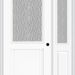 MMI 1/2 Lite 1 Panel 3'0" X 6'8" Textured/Privacy Fiberglass Smooth Exterior Prehung Door With 1 Half Lite Textured/Privacy Glass Sidelight 682