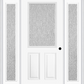 MMI 1/2 Lite 2 Panel 3'0" X 6'8" Textured/Privacy Fiberglass Smooth Exterior Prehung Door With 2 Full Lite Textured/Privacy Glass Sidelights 684