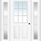 MMI 1/2 Lite 2 Panel External SDL Grilles 3'0" X 6'8" Fiberglass Smooth Exterior Prehung Door With 2 Full Lite Glass SDL Grilles Sidelights 55
