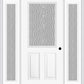 MMI 1/2 Lite 2 Panel 3'0" X 6'8" Textured/Privacy Fiberglass Smooth Exterior Prehung Door With 2 Full Lite Textured/Privacy Glass Sidelights 684