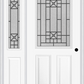 MMI 1/2 Lite 2 Panel 6'8" Fiberglass Smooth Courtyard Nickel Vein Wrought Iron Exterior Prehung Door With 1 Half Lite Courtyard Nickel Vein Wrought Iron Decorative Glass Sidelight 684