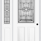 MMI 1/2 Lite 2 Panel 6'8" Fiberglass Smooth Jamestown Patina Exterior Prehung Door With 1 Half Lite Jamestown Patina Decorative Glass Sidelight 684