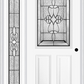 MMI 1/2 Lite 2 Panel 6'8" Fiberglass Smooth Jamestown Patina Exterior Prehung Door With 1 Full Lite Jamestown Patina Decorative Glass Sidelight 684