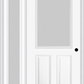 MMI 1/2 LITE 2 PANEL 3'0" X 6'8" TEXTURED/PRIVACY FIBERGLASS SMOOTH EXTERIOR PREHUNG DOOR WITH 1 FULL LITE TEXTURED/PRIVACY GLASS SIDELIGHT 684