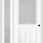 MMI 1/2 LITE 2 PANEL 3'0" X 6'8" TEXTURED/PRIVACY FIBERGLASS SMOOTH EXTERIOR PREHUNG DOOR WITH 1 FULL LITE TEXTURED/PRIVACY GLASS SIDELIGHT 684