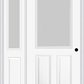 MMI 1/2 Lite 2 Panel 3'0" X 6'8" Textured/Privacy Fiberglass Smooth Exterior Prehung Door With 1 Half Lite Textured/Privacy Glass Sidelight 684