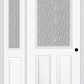 MMI 1/2 Lite 2 Panel 3'0" X 6'8" Textured/Privacy Fiberglass Smooth Exterior Prehung Door With 1 Half Lite Textured/Privacy Glass Sidelight 684