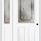 MMI 1/2 Lite 2 Panel 6'8" Fiberglass Smooth Majestic Brass Or Majestic Nickel Exterior Prehung Door With 1 Half Lite Majestic Brass/Nickel Decorative Glass Sidelight 684