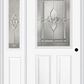 MMI 1/2 Lite 2 Panel 6'8" Fiberglass Smooth Nouveau Nickel Or Nouveau Patina Exterior Prehung Door With 1 Half Lite Nouveau Brass/Nickel/Patina Decorative Glass Sidelight 684