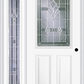 MMI 1/2 LITE 2 PANEL 6'8" FIBERGLASS SMOOTH RADIANT HUES NICKEL EXTERIOR PREHUNG DOOR WITH 1 FULL LITE RADIANT HUES NICKEL DECORATIVE GLASS SIDELIGHT 684