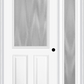 MMI 1/2 LITE 2 PANEL 3'0" X 6'8" TEXTURED/PRIVACY FIBERGLASS SMOOTH EXTERIOR PREHUNG DOOR WITH 1 FULL LITE TEXTURED/PRIVACY GLASS SIDELIGHT 684
