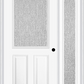 MMI 1/2 LITE 2 PANEL 3'0" X 6'8" TEXTURED/PRIVACY FIBERGLASS SMOOTH EXTERIOR PREHUNG DOOR WITH 1 FULL LITE TEXTURED/PRIVACY GLASS SIDELIGHT 684
