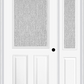 MMI 1/2 Lite 2 Panel 3'0" X 6'8" Textured/Privacy Fiberglass Smooth Exterior Prehung Door With 1 Half Lite Textured/Privacy Glass Sidelight 684