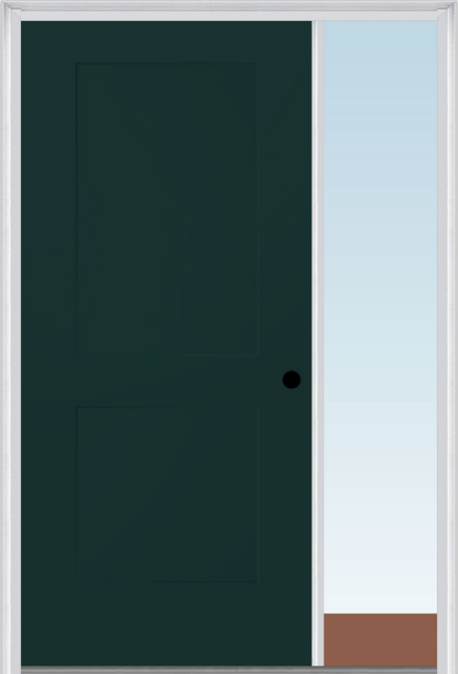 MMI 2 Panel 3'0" X 6'8" Fiberglass Smooth Exterior Prehung Door With 1 Direct Set Sidelight 110