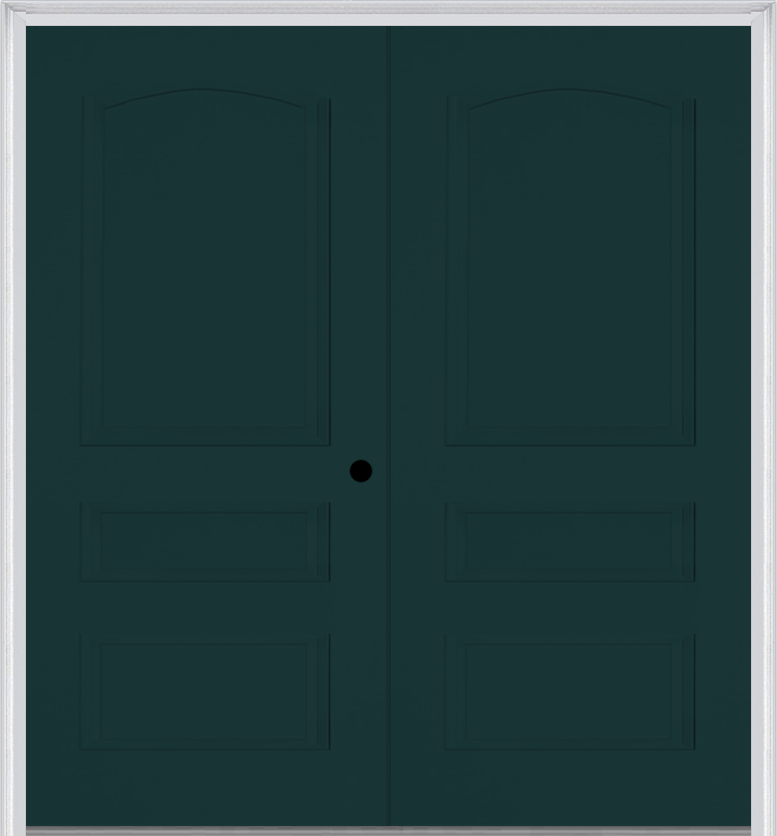 MMI TWIN/DOUBLE 3 PANEL 6'0" X 6'8" FIBERGLASS SMOOTH EXTERIOR PREHUNG DOOR 31
