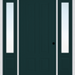 MMI LONGTOP 4 PANEL 3'0" X 6'8" FIBERGLASS SMOOTH EXTERIOR PREHUNG DOOR WITH 2 CLEAR 3/4 LITE GLASS SIDELIGHTS 140