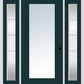 MMI Full Lite 3'0" X 6'8" Fiberglass Smooth Exterior Prehung Door With 2 Full Lite SDL Grilles Glass Sidelights 59