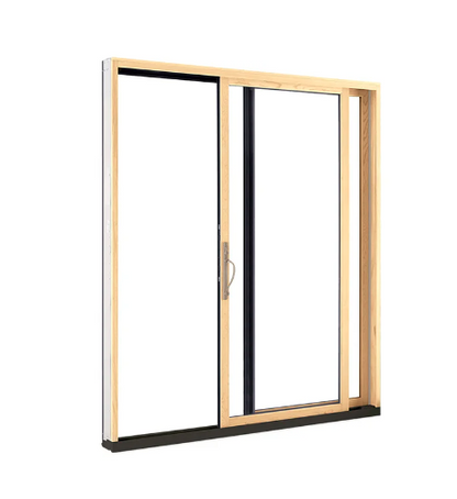 MARVIN Elevate 6'0" X 8'0" Wood Interior Ultrex Fiberglass Exterior Sliding Clear Tempered Low-E2 With Argon Glass 2 Panel Patio Door Grilles/Screen Options