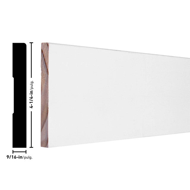 L414 (Similar To SAN414) 16' Primed Pine Sanitary Base Molding