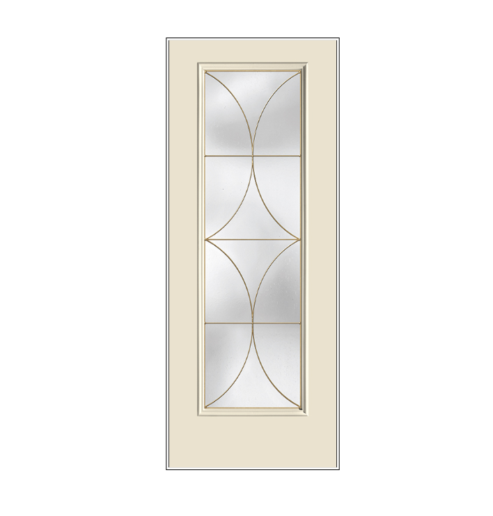 THERMATRU Full Lite 6'8" Smooth Star Fiberglass Latitude Decorative Glass Exterior Prehung Door S2382 A, C, Or D
