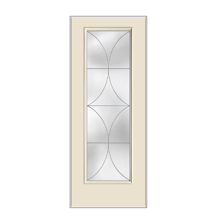THERMATRU Full Lite 6'8" Smooth Star Fiberglass Latitude Decorative Glass Exterior Prehung Door S2382 A, C, Or D
