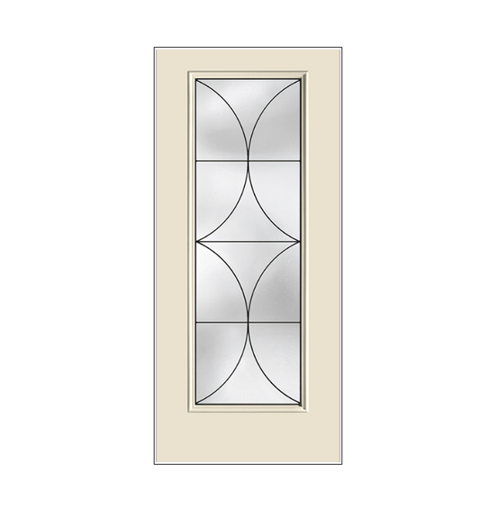 THERMATRU Full Lite 6'8" Smooth Star Fiberglass Latitude Decorative Glass Exterior Prehung Door S2382 A, C, Or D