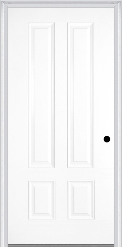 MMI LONGTOP 4 PANEL 3'0" X 6'8" FIBERGLASS SMOOTH EXTERIOR PREHUNG DOOR 140