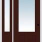 MMI 3/4 Lite 2 Panel 3'0" X 6'8" Fiberglass Smooth Exterior Prehung Door With 1 Clear 3/4 Lite Glass Sidelight 147
