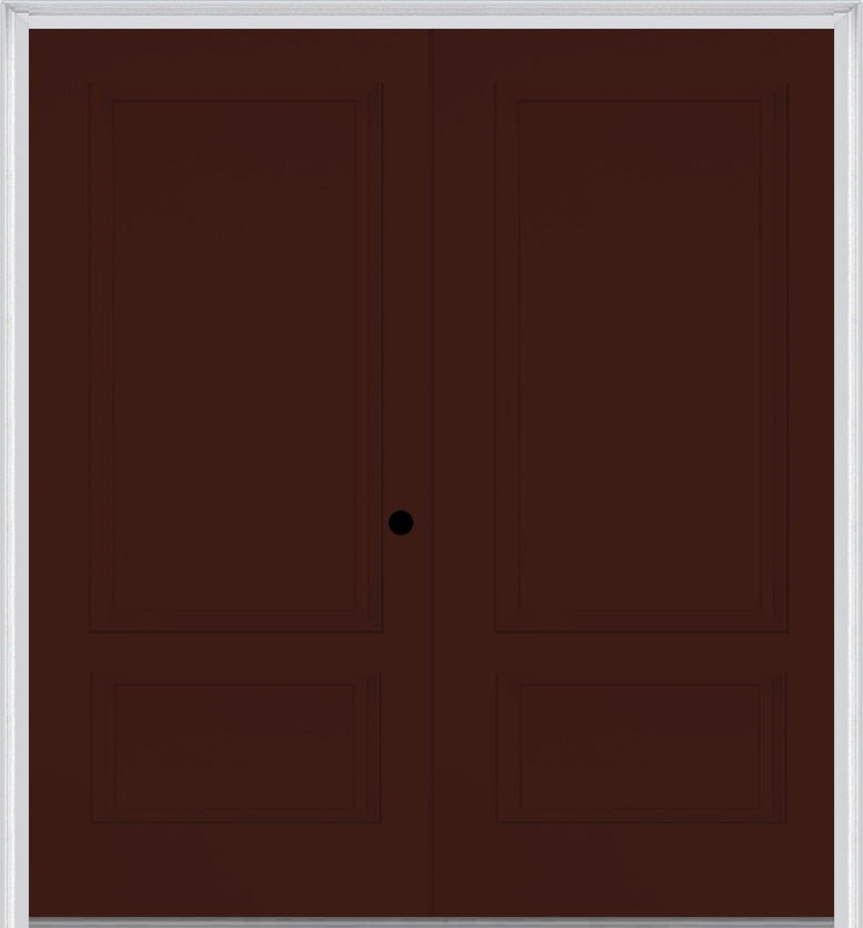 MMI TWIN/DOUBLE 2 PANEL 6'0" X 6'8" FIBERGLASS SMOOTH EXTERIOR PREHUNG DOOR 110