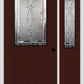 MMI 1/2 Lite 2 Panel 6'8" Fiberglass Smooth Belaire Zinc Exterior Prehung Door With 1 Half Lite Belaire Zinc Decorative Glass Sidelight 684