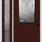 MMI 1/2 LITE 2 PANEL 6'8" FIBERGLASS SMOOTH BELAIRE ZINC EXTERIOR PREHUNG DOOR WITH 1 FULL LITE BELAIRE ZINC DECORATIVE GLASS SIDELIGHT 684