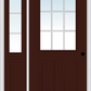 MMI 1/2 Lite 2 Panel External SDL Grilles 3'0" X 6'8" Fiberglass Smooth Exterior Prehung Door With 1 Half Lite Glass SDL Grilles Sidelight 55