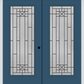 MMI Twin/Double Full Lite 6'8" Fiberglass Smooth Courtyard Nickel Vein Wrought Iron Decorative Glass Exterior Prehung Door 686