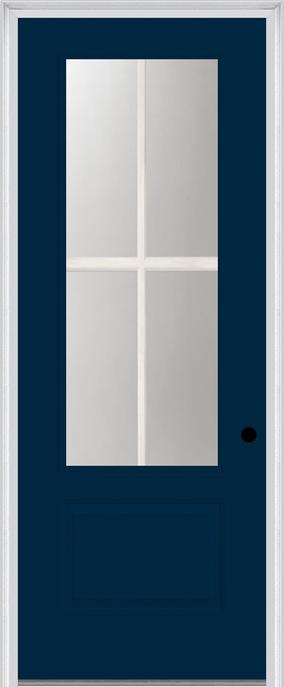 MMI 3/4 Lite 1 Panel Direct Glazed 3'0" X 8'0" Fiberglass Smooth Pro Clear Glass Finger Jointed Primed Exterior Prehung Door