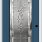 MMI Full Lite 6'8" Fiberglass Smooth Belaire Zinc Decorative Glass Exterior Prehung Door 686