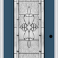 MMI Full Lite 6'8" Fiberglass Smooth Jamestown Patina Decorative Glass Exterior Prehung Door 686