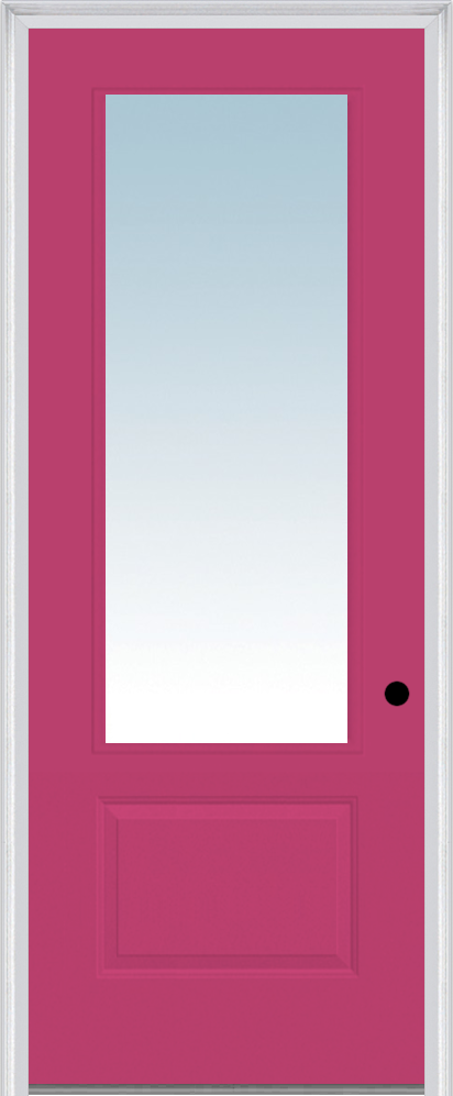 MMI 3/4 Lite 1 Panel Direct Glazed 3'0" X 8'0" Fiberglass Smooth Pro Clear Glass Finger Jointed Primed Exterior Prehung Door