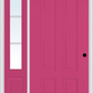 MMI LONGTOP 4 PANEL 3'0" X 6'8" FIBERGLASS SMOOTH EXTERIOR PREHUNG DOOR WITH 1 LOW-E SDL GRILLES 3/4 LITE GLASS SIDELIGHT 140