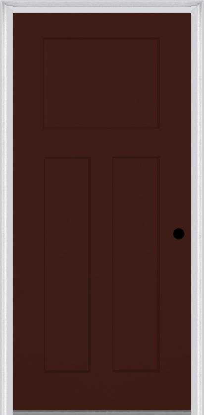 MMI Craftsman 3 Panel Shaker 6'8" Fiberglass Smooth Exterior Prehung Door 30