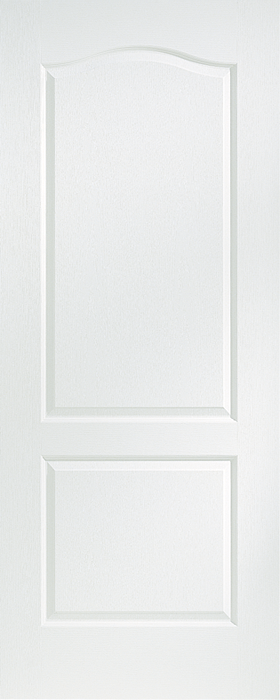 JELDWEN MOLDED CAMDEN 6'8 X 1-3/8 COVE AND BEAD STICKING 2 PANEL ARCH TOP GRAINED SURFACE HOLLOW/SOLID INTERIOR DOOR