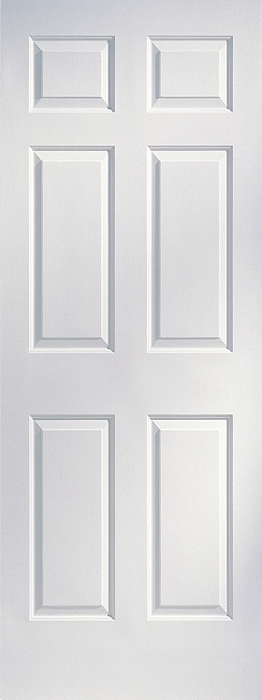 JELDWEN MOLDED COLONIST 6'8 X 1-3/8 COVE AND BEAD STICKING 6 PANEL GRAINED SURFACE HOLLOW/SOLID INTERIOR DOOR