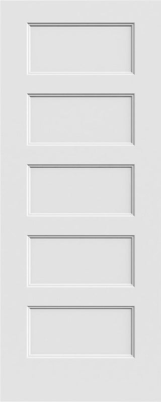 JELDWEN MOLDED CONMORE 6'8 X 1-3/8 STEPPED STICKING 5 FLAT PANEL SMOOTH SURFACE HOLLOW/SOLID INTERIOR DOOR